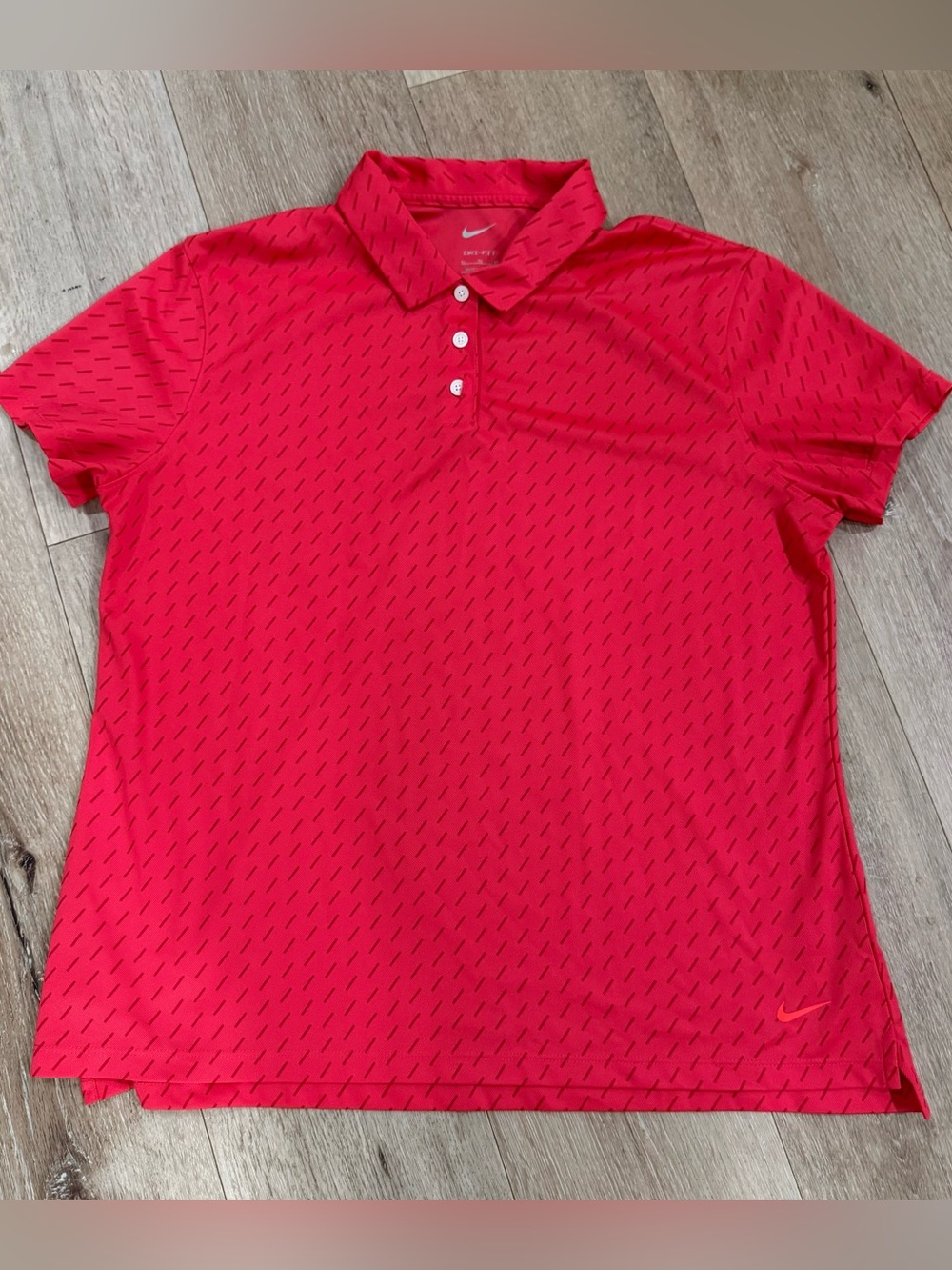 Nike Red Dri-FIT Polo with White Swoosh